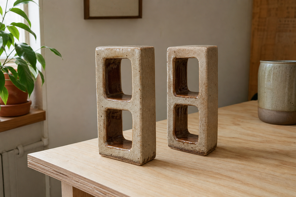 Concrete Block Bookends (pair)